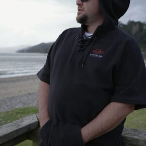 Strayline men's short sleeved fleece hood